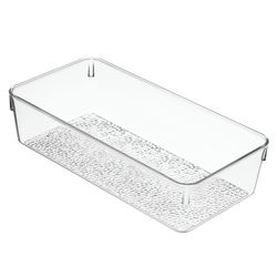 iDesign Clear Rain Grand Tray 3 in. H X 6 in. W