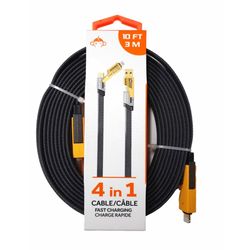 MonkeyZ 10ft. 4-in-1 Cable Charging Cable