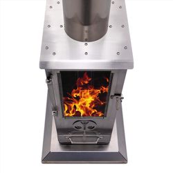 Timber Stoves Revere 90000 BTU Wood Pellet Stainless Steel Freestanding Patio Heater 400 sq ft