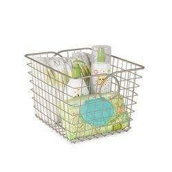 Spectrum Teardrop 9.5 in. L X 8 in. W X 12.8 in. H Silver Storage Basket