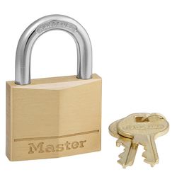 Master Lock 1-1/4 in. H X 5/16 in. W X 1-9/16 in. L Brass 4-Pin Cylinder Padlock