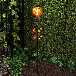 Alpine Yellow Plastic/Resin 45 in. H Solar Garden Stake