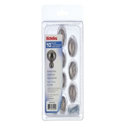 Richelieu Traditional Oval Cabinet Knob 1-1/4 in. D 1-5/16 in. Brushed Nickel 10 pk