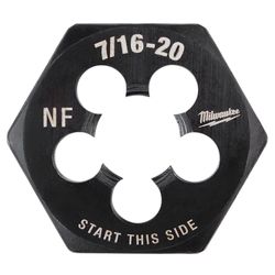 Milwaukee SAE 7/16-20 NF 1 Hex Threading Die