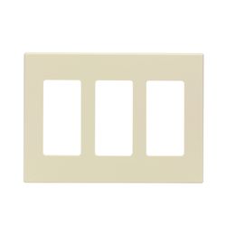 Leviton Decora Plus Almond 3 gang Polycarbonate Decorator Screwless Wall Plate 1 each