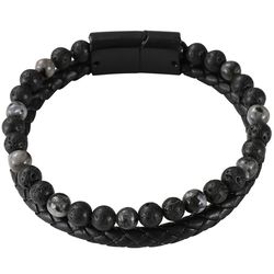 Mad Man Unisex Lava Round Black/White Bracelet