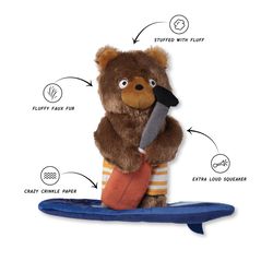 Pet Shop by Fringe Studio Pet Shop For Dog Brown/Orange Plush Squeak Dog Toy 1 pk