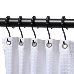 Zenna Home Black Metal Shower Hooks 12 pk