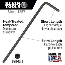 Klein Tools 1/4 in. SAE L-Handle Hex Key 1 pc