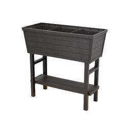 Polymer Outdoor Products 31 in. H X 32.25 in. W X 14.5 in. D PP Plastic Elevated Garden Box Brown