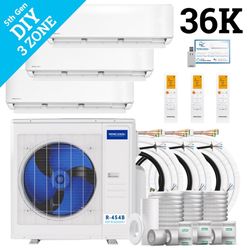 MRCOOL DIY 5th Gen (6 kbtu, 6 kbtu, 24 kbtu) 3 Zone 36000 BTU 23 SEER Ductless Mini Split Heat Pump