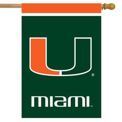 Briarwood Lane Miami Hurricanes House Flag 28 in. W X 40 in. L