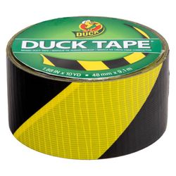 Duck 1.88 in. W X 10 yd L Black/Yellow Duct Tape