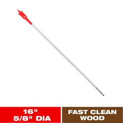 Diablo 5/8 in. X 16 in. L High Speed Steel Clean Wood Spade Bit Hex Shank 1 pk