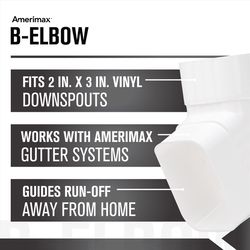 Amerimax 4.5 in. H X 2.5 in. W X 4.5 in. L White Vinyl K Gutter Elbow
