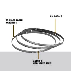 DEWALT 44.88 in. L X 0.5 in. W High Speed Steel Portable Band Saw Blade 18 TPI 3 pk