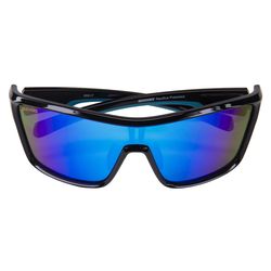 Seachoice Nautilus Sunglasses Unisex Shiny Black Frame Blue Mirror Lens Polarized