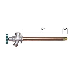 Prier 1/2 in. MPT in. X 1/2 in. Sweat Anti-Siphon Brass Freezeless Wall Hydrant