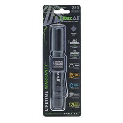 LitezAll 280 lm Black LED Flashlight AA Battery