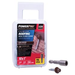 HILLMAN Power Pro No. 10 Ga. X 1 in. L Hex Drive Washer Head Coarse Roofing Screws