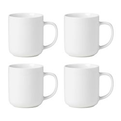 Onieda Entertain 365 14 oz White Porcelain 24 Seven Mug 3 in. D 4 pc