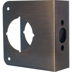 Prime-Line 4.5 in. H x 3.875 in. L Antique Brass Brass Door Reinforcer
