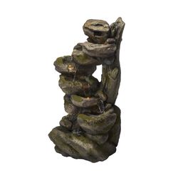 Alpine Polyresin Assorted Fountain with LED Light