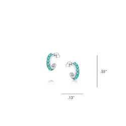 Montana Silversmiths Women's Studded in Mini Hoop Silver/Turquoise Earrings Water Resistant