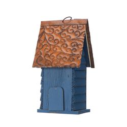 Glitzhome 12 in. H X 5.5 in. W X 6.5 in. L Metal and Wood Bird House