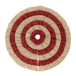 Glitzhome Khaki/Red Faux Burlap Indoor Christmas Decor 0.36 in.