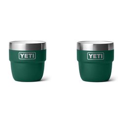 YETI Rambler 4 oz Black Forest Green BPA Free Insulated Cup Set