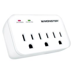 Monster Just Power It Up 0 ft. L 3 outlets Wall Tap Surge Protector White 1200 J