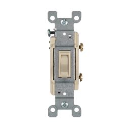 Leviton Heavy-Duty 15 amps Single Pole Toggle No Switch Ivory 1 pk