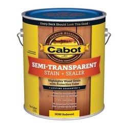 Cabot Semi-Transparent Low VOC Semi-Transparent Redwood Oil-Based Alkyd Stain and Sealer 1 gal
