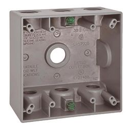 Sigma Engineered Solutions New Work 30.3 cu in Square Metallic 2 gang Weatherproof Box Gray
