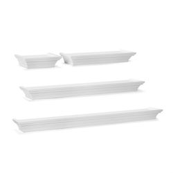 Melannco 5.12 in. H X 4.33 in. L White Wood Ledge Shelf Set