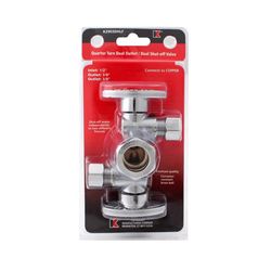 Keeney 3/8 in. Compression X 3/8 in. Compression Brass Dual Outlet Angle Stop