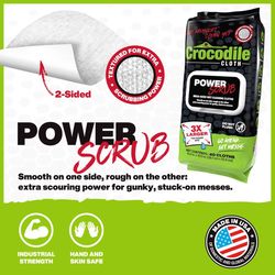 Crocodile Cloth Power Scrub Cleaning Wipes 15 in. W X 10 in. L 40 wipes