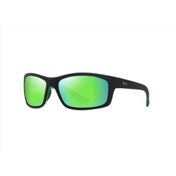 Maui Jim Kanaio Coast Sunglasses Unisex Matte Black/Green Frame Maui Green Lens Polarized