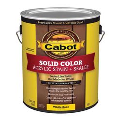Cabot Solid Color Acrylic Stain & Sealer Solid Tintable White Base Water-Based Acrylic Deck Stain 1
