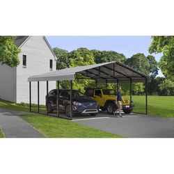Arrow 20 ft. x 20 ft. Metal Horizontal Peak Carport without Floor Kit