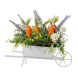 Glitzhome Easter Wagon Table Decor Metal 1 box