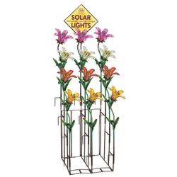 Regal Art & Gift Assorted Glass/Metal 33 in. H X 9 in. L X 7.25 in. W Tiger Lily Solar Garden Stake