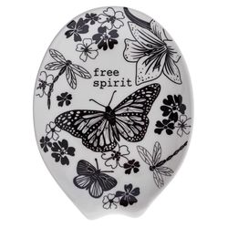 Karma Boho Black/White Ceramic Spoon Rest