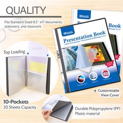 Bazic Products 8-1/2 in. W X 11 in. L Stitched Assorted Presentation Book