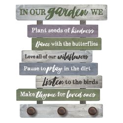 Oak Patch Gifts In the Garden 14 in. H X 11.25 in. L Multicolored Wood Wall Art