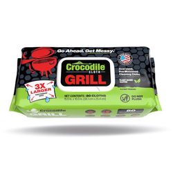 Crocodile Cloth Grill Wipes 80 wipes 3.5 in. H X 15 in. L X 10 in. W 1 pk
