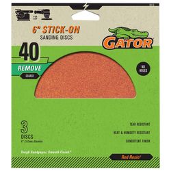 Gator 6 in. Aluminum Oxide Adhesive Sanding Disc 40 Grit Extra Coarse 3 pk