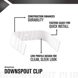 Amerimax 0.8 in. H X 2 in. W X 3.25 in. L White Vinyl Traditional Downspout Band