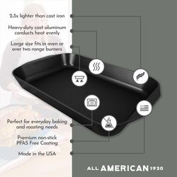 All American 1930 12 in. W X 19 in. L Bake Pan Green 1 pc